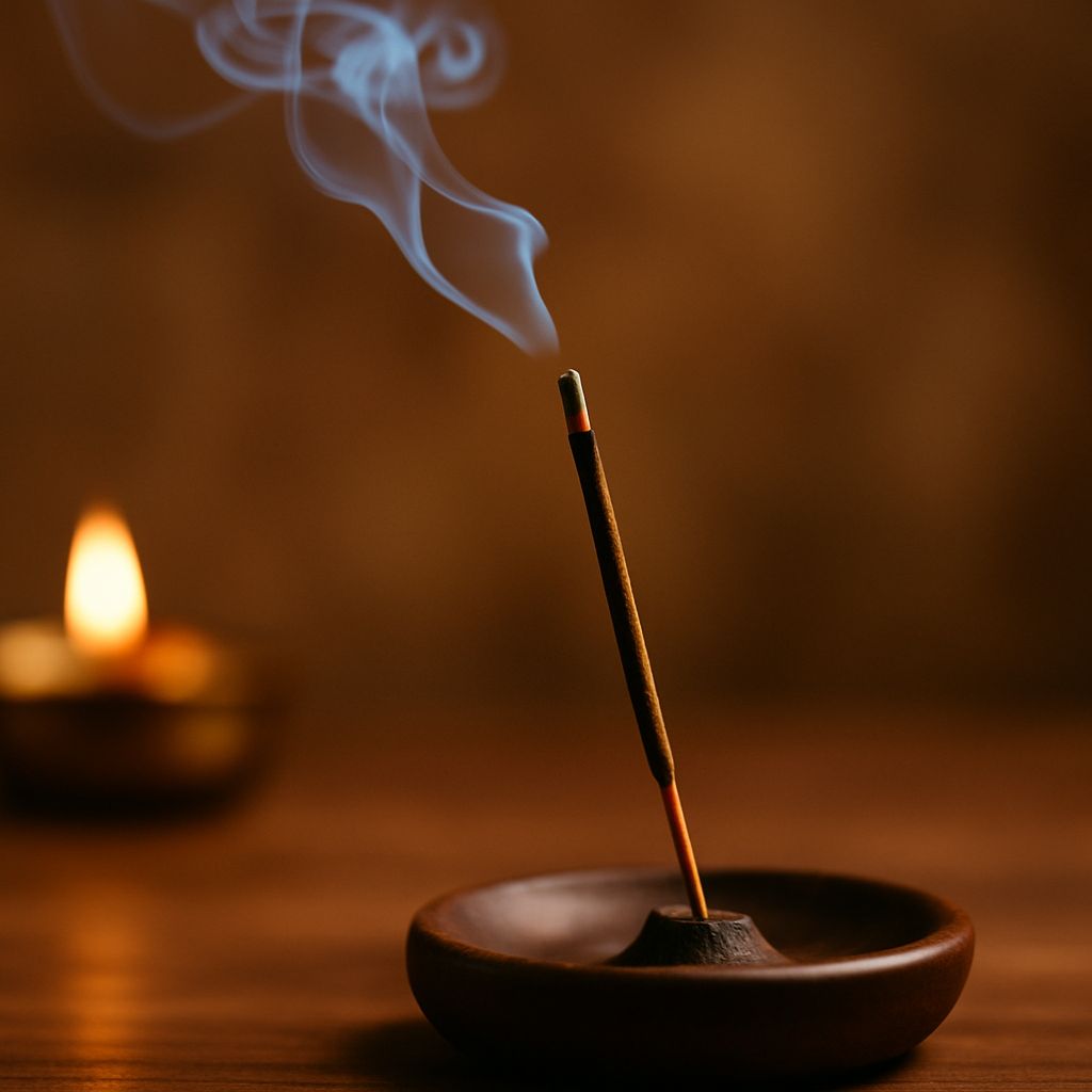 What is the significance of burning incense sticks?